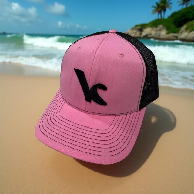 Kite Kulture Women’s Trucker Hat – Pink/Black Edition