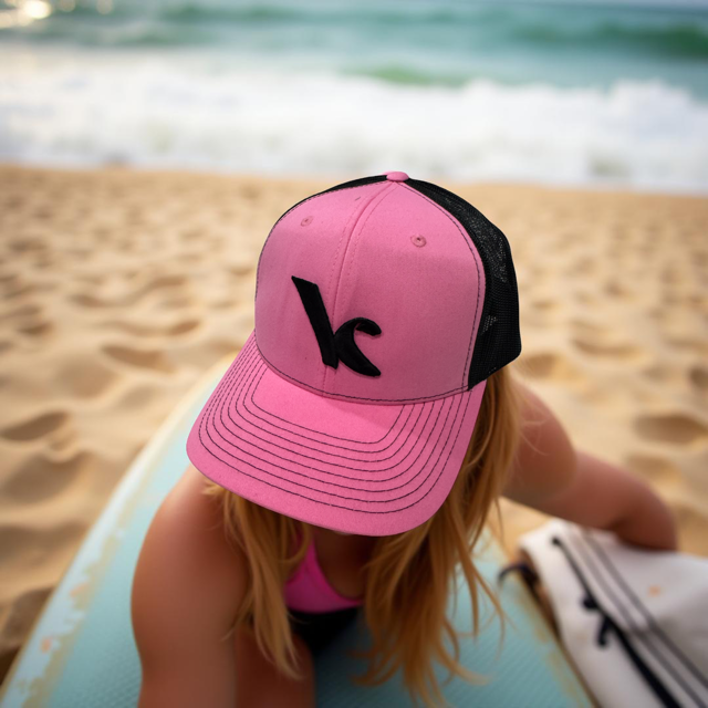 Kite Kulture Women’s Trucker Hat – Pink/Black Edition
