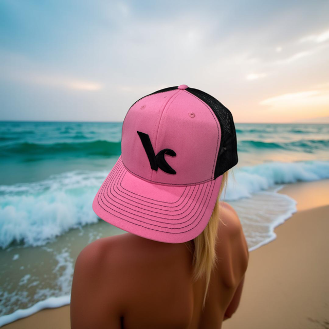 Kite Kulture Women’s Trucker Hat – Pink/Black Edition