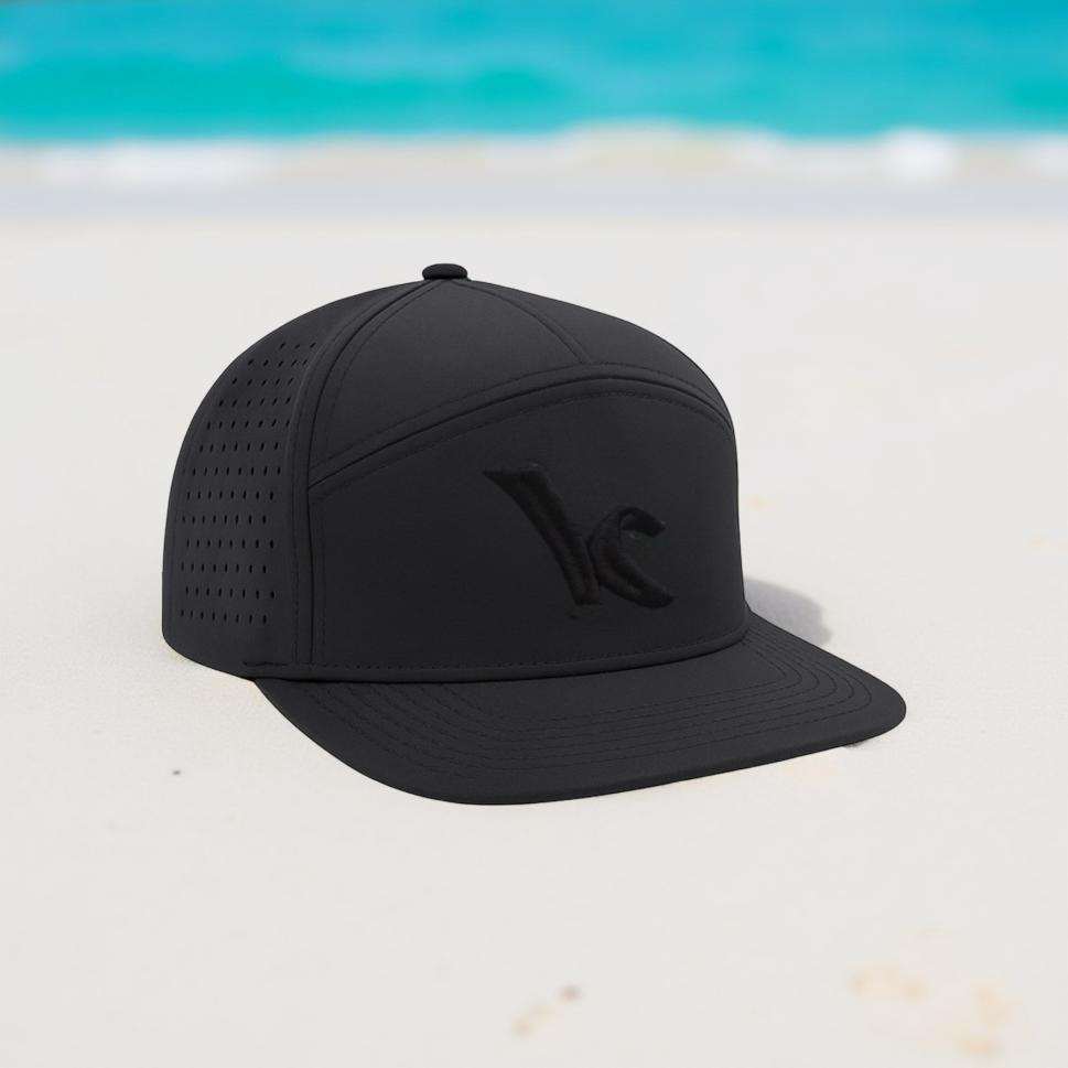 Kite Kulture Hydra-Style Flat Brim Hat – Black | Unisex Water-Resistant Performance Snapback