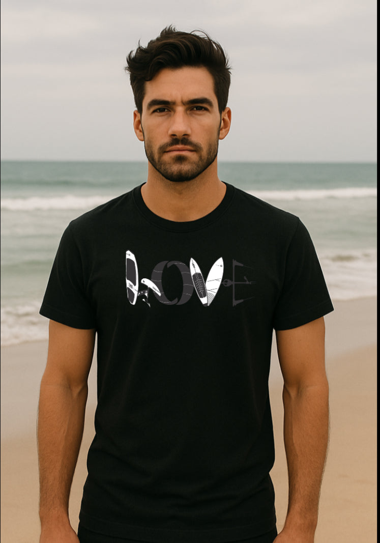 LOVE Watersports Tee – Kite, Foil, SUP, and Surf Design (XS–XXL)