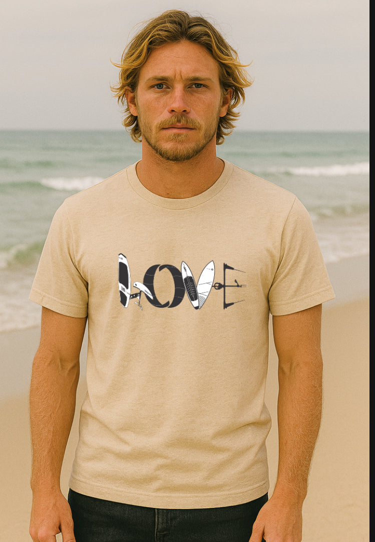 LOVE Watersports Tee – Kite, Foil, SUP, and Surf Design (XS–XXL)