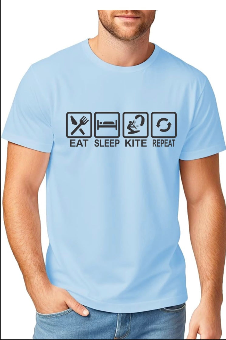 Eat Sleep Kite Repeat | Kitesurfing Tee by Kite Kulture