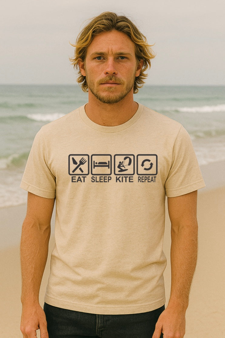 Eat Sleep Kite Repeat | Kitesurfing Tee by Kite Kulture