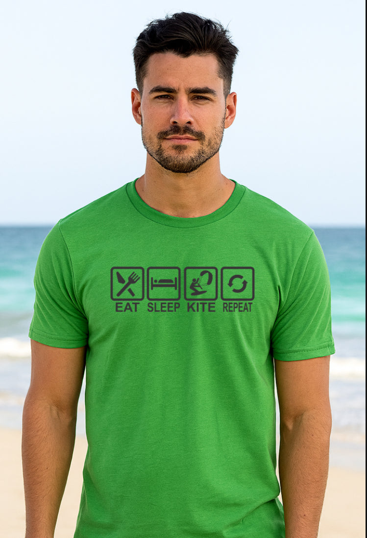 Eat Sleep Kite Repeat | Kitesurfing Tee by Kite Kulture