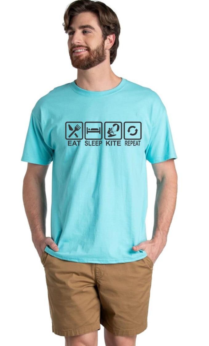 Eat Sleep Kite Repeat | Kitesurfing Tee by Kite Kulture