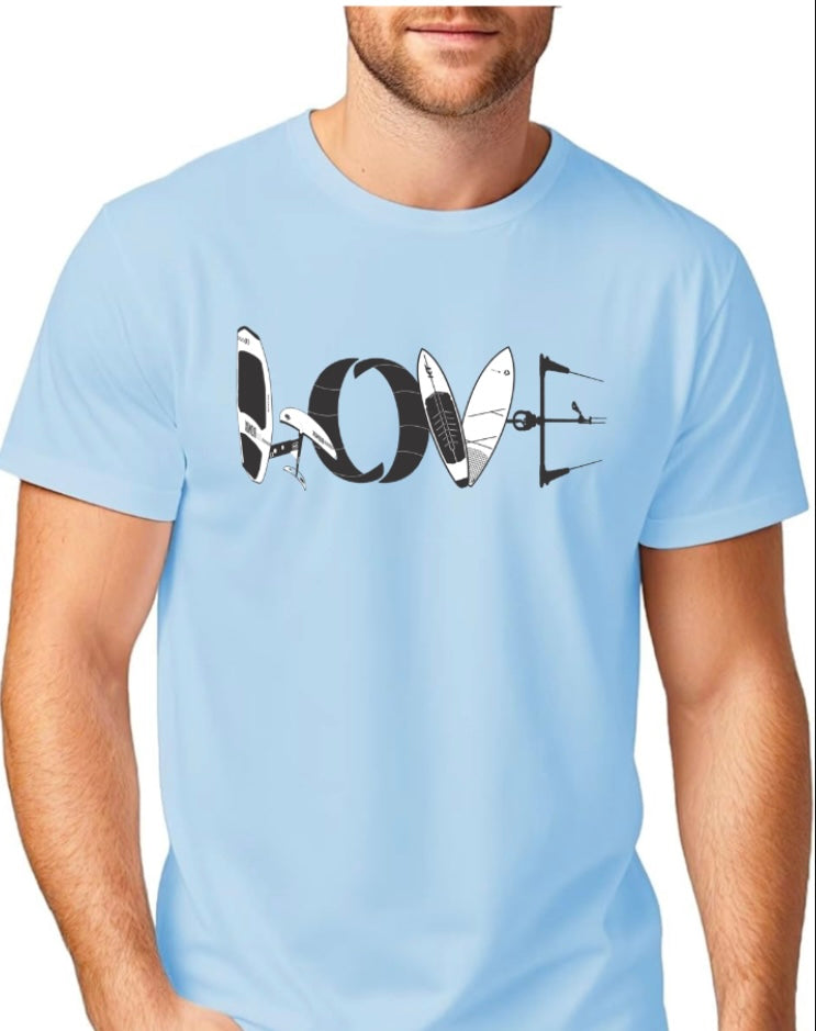 LOVE Watersports Tee – Kite, Foil, SUP, and Surf Design (XS–XXL)
