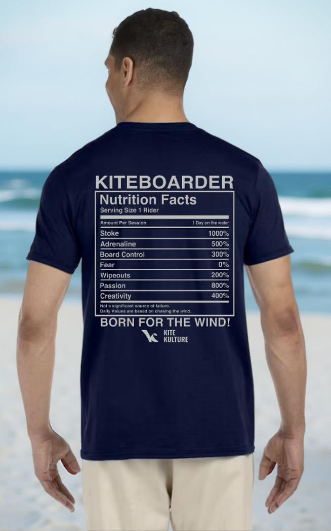 Kite Kulture "Kiteboarder Nutrition Facts" T-Shirt