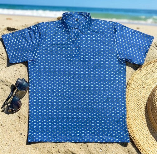 Kite Kulture Performance Polo – Stretch Dry-Fit Kitesurfing Shirt (Blue & Black)