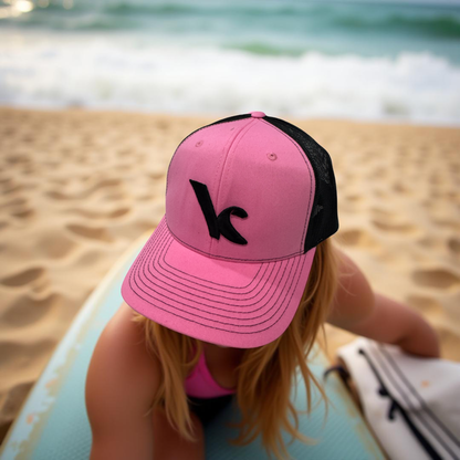 Kite Kulture Women’s Trucker Hat – Pink/Black Edition