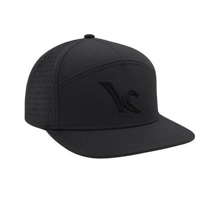 Kite Kulture Hydra-Style Flat Brim Hat – Black | Unisex Water-Resistant Performance Snapback