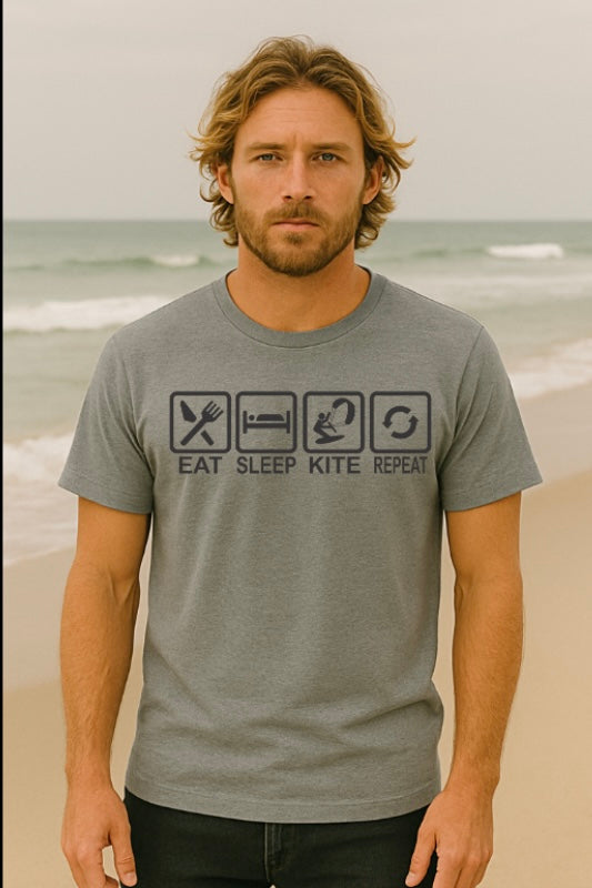 Eat Sleep Kite Repeat | Kitesurfing Tee by Kite Kulture