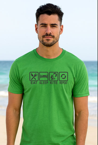 Eat Sleep Kite Repeat | Kitesurfing Tee by Kite Kulture