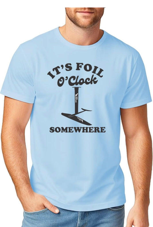 It’s Foil O’Clock Somewhere – Hydrofoil T-Shirt by Kite Kulture (XS–XXL, Multiple Colors)