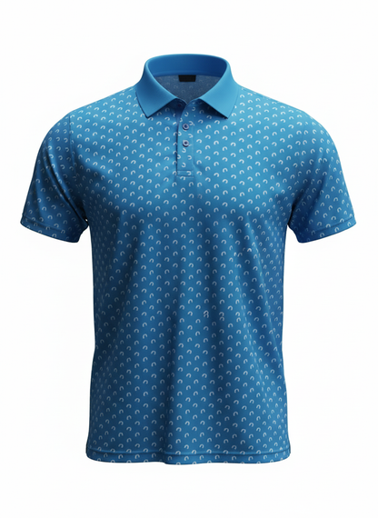 Kite Kulture Performance Polo – Stretch Dry-Fit Kitesurfing Shirt (Blue & Black)