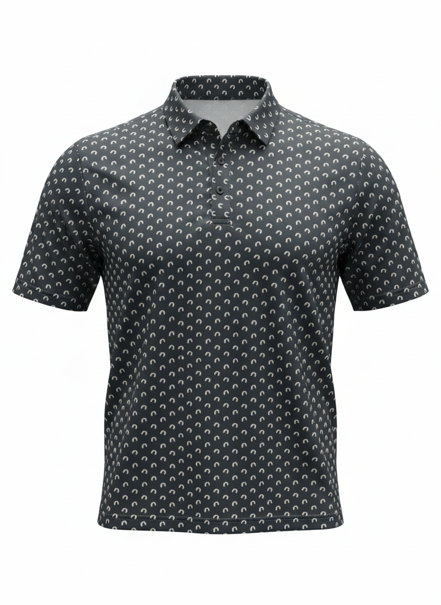 Kite Kulture Performance Polo – Stretch Dry-Fit Kitesurfing Shirt (Blue & Black)