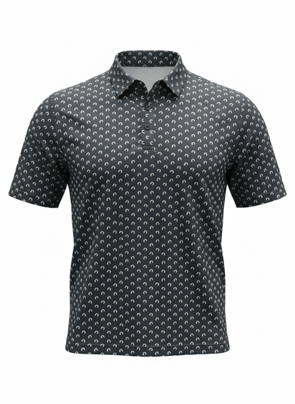 Kite Kulture Performance Polo – Stretch Dry-Fit Kitesurfing Shirt (Blue & Black)