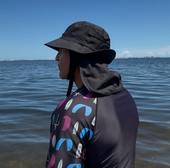 Kite Kulture waterproof surf hat with UV protection” and “watersports hat for kitesurfing, SUP, wave riding