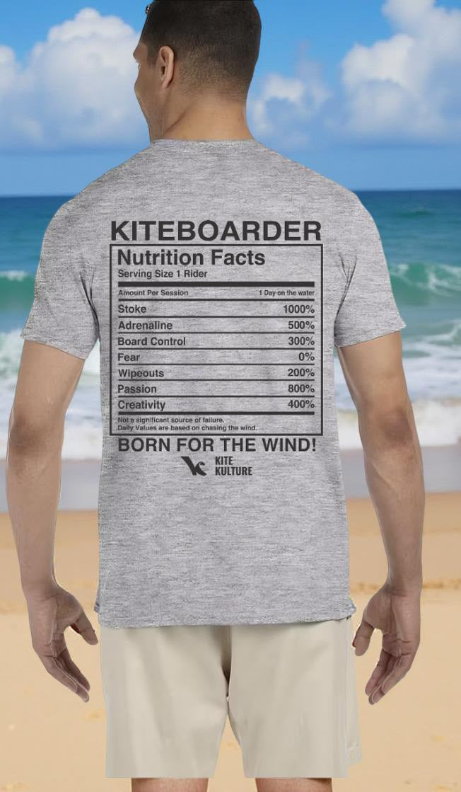 Kite Kulture "Kiteboarder Nutrition Facts" T-Shirt