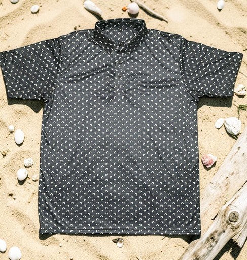 Kite Kulture Performance Polo – Stretch Dry-Fit Kitesurfing Shirt (Blue & Black)